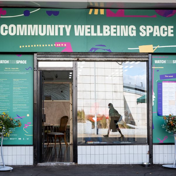 Exterior of the Community Wellbeing Space in Westside Plaza. Photo: Sally Jubb Photography.