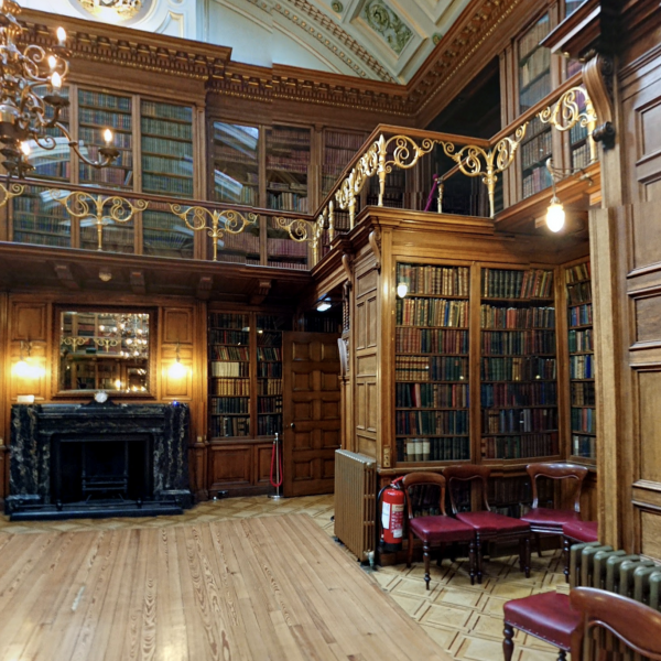 Interior of library at Royal College of Physicians.