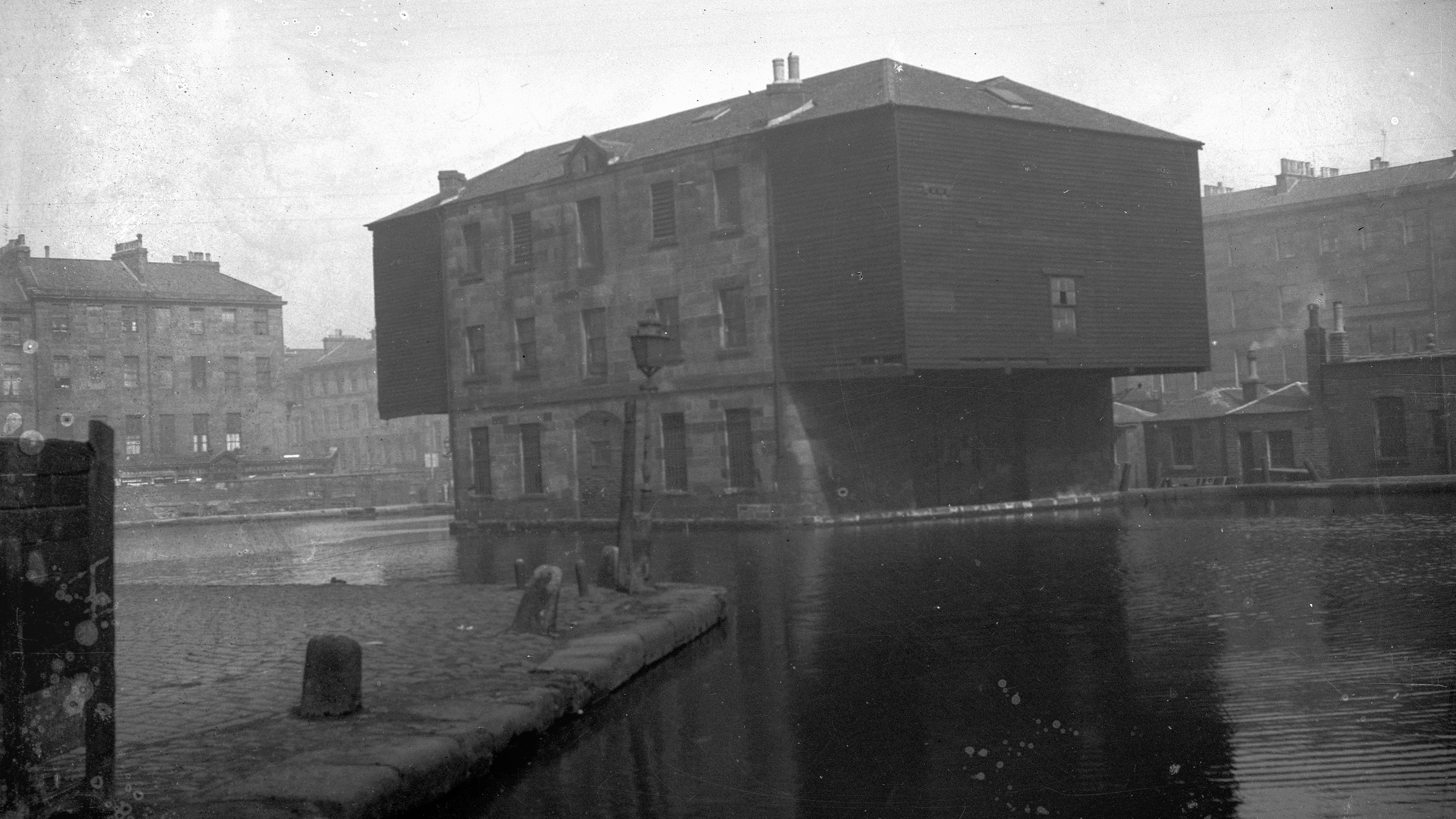 Building stands in middle of Water in Edinburgh's West End.