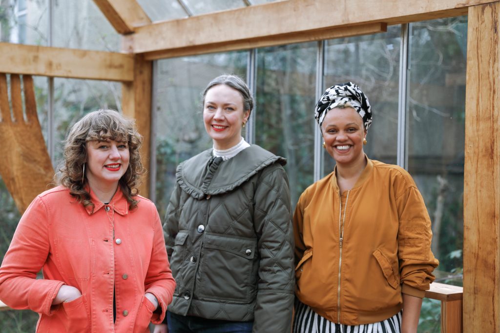 Kim McAleese (left), Beth Bate (centre) and Gemma Cairney (right) in Bobby Niven's Palm House.